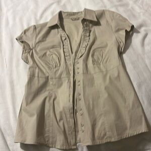 Adorable Tan button down top
